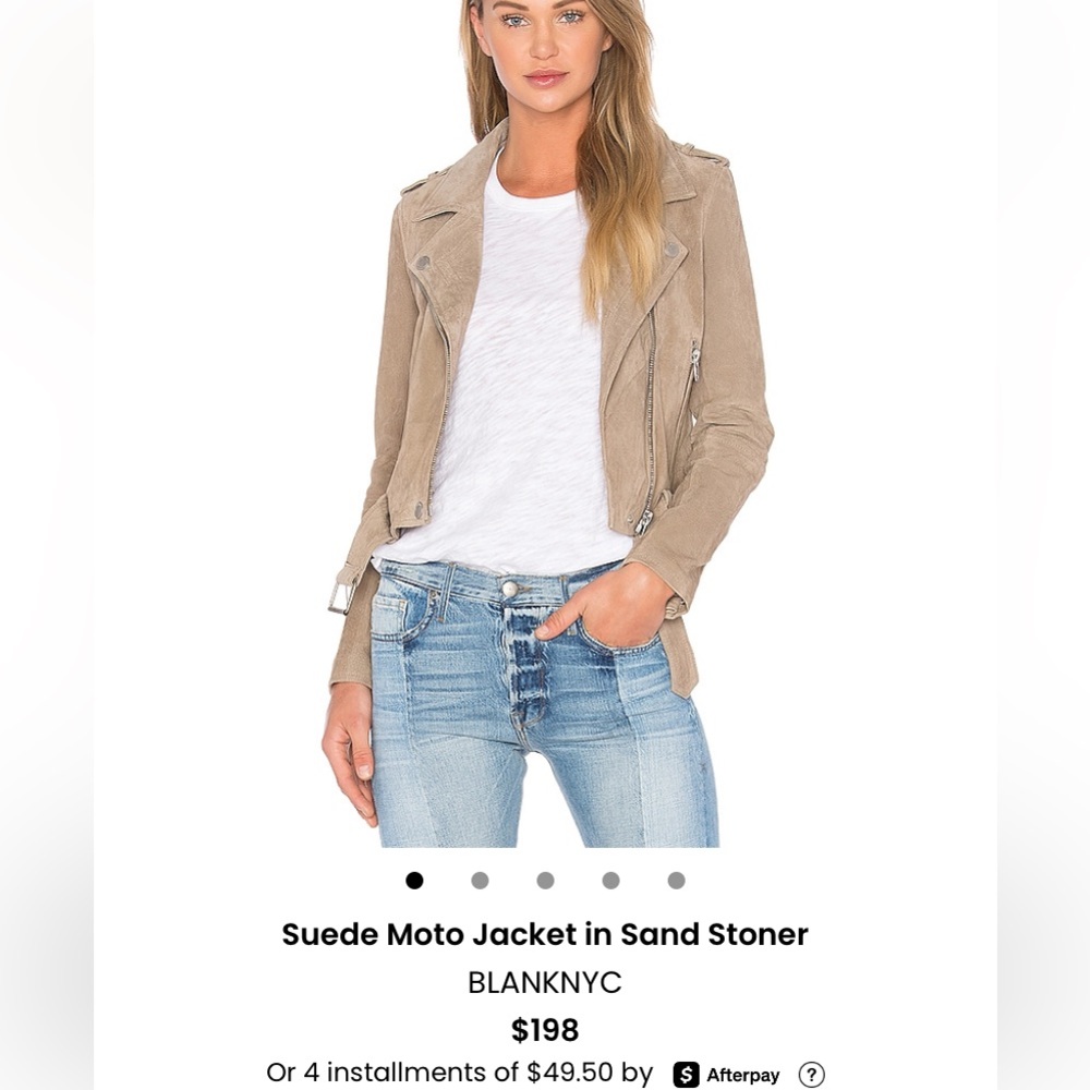 Blank NYC Tan Suede Moto Jacket
